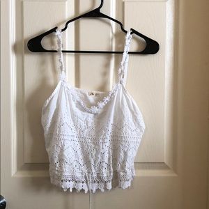 White cropped tank top